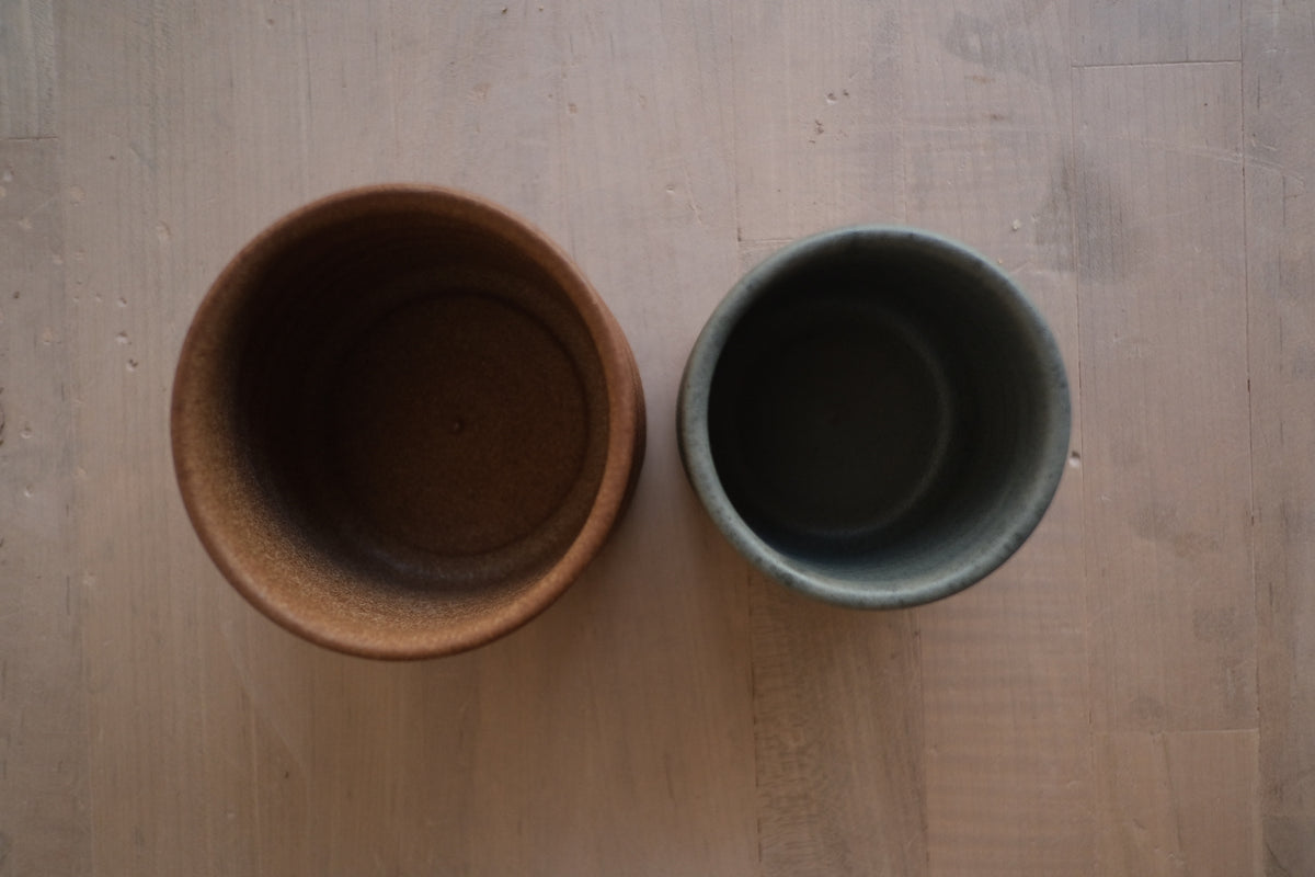 Textured Ramekins seen directly from above, showing the hollow interiors of the smaller and larger sizes side by side.