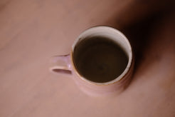 Lavender Salt Big Mug seen from above, showing the circular rim, deep interior, and side handle.