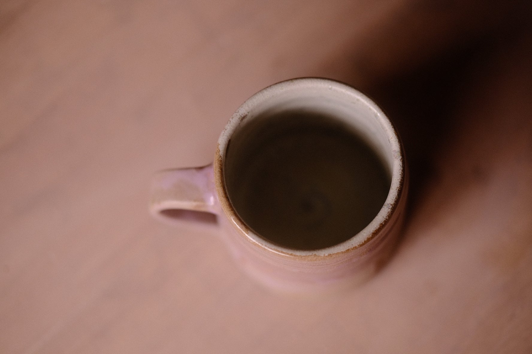 Lavender Salt Big Mug seen from above, showing the circular rim, deep interior, and side handle.